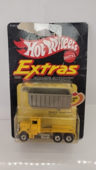 PETERBILT DUMP TRUCK YELLOW BW #4017 1983 HOT WHEELS MALAYSIA